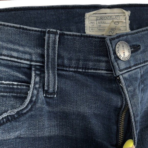 Current/Elliot Womens Kick Jean Relaxed Flared Crop Mid Rise Dark Wash Denim 26 - Picture 4 of 11